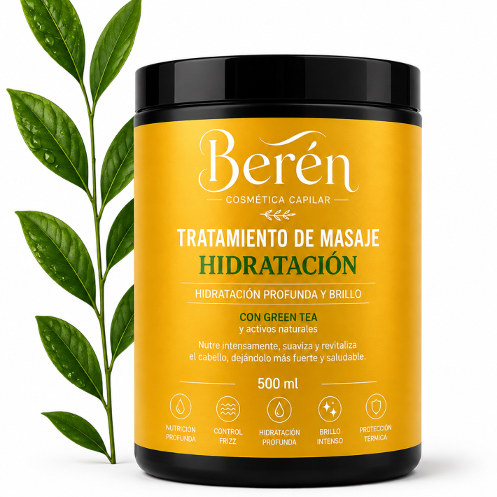 Crema de Tratamiento Hidratación Berén 500 ml para cabello seco y deshidratado